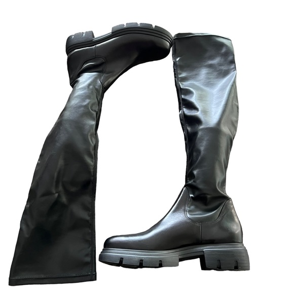 Paul Green Over the Knee Black Leather Boots Women’s Size 10.5 - Picture 9 of 16
